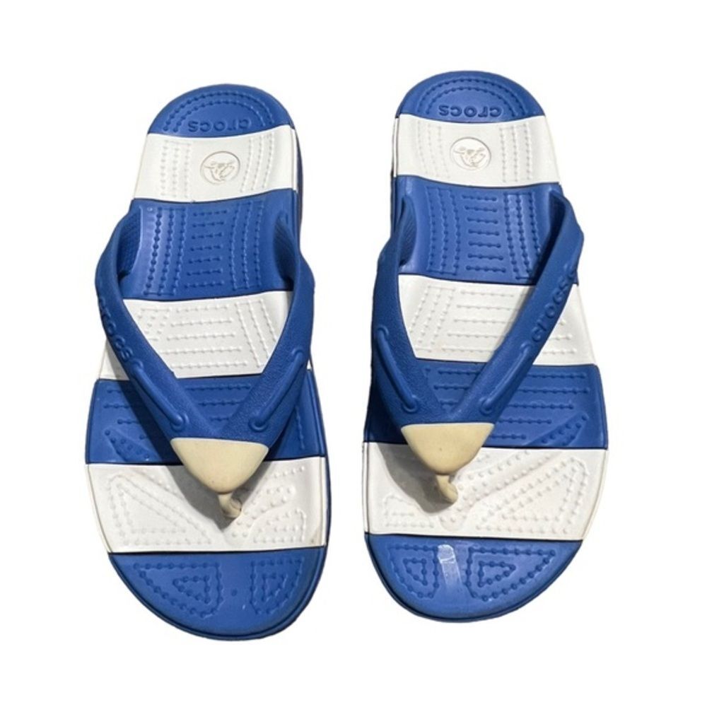Crocs Blue and White Flip Flop Style Sandals Size 7 Women’s